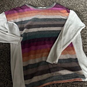 Vibrant Striped Long Sleeve Women's Top